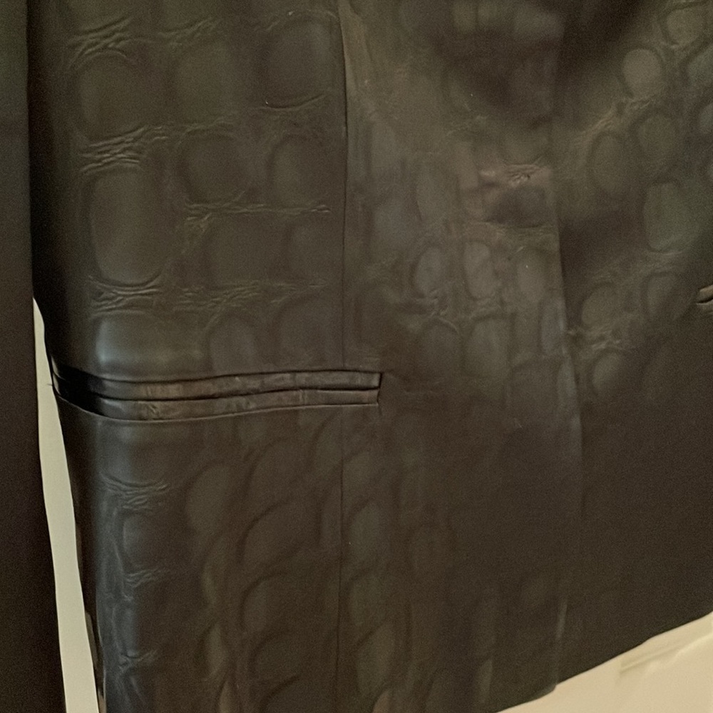 Leather Look Lightweight Jacket With Hidden Butto… - image 4